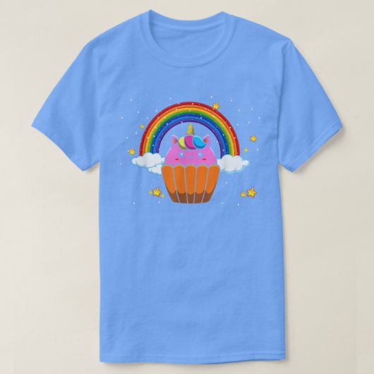 パン屋やベーキングのファンのためのUnicornカップケーキ Tシャツ (デザイン正面)