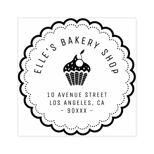 パン屋エレガント店の住所ラバースタンプ ラバースタンプ (インプリント)