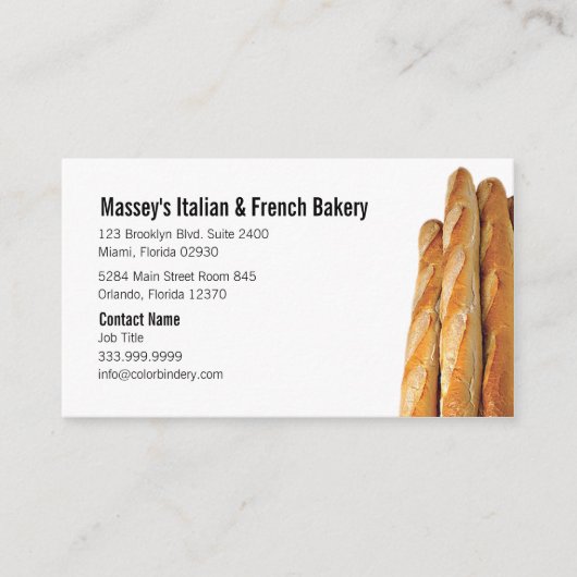 パン屋ダースの名刺 名刺 (正面)