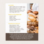 パン屋小麦褐色の黄色のデリバリー·ビジネス·メニュー 名刺 (内部フラット)