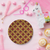 パン屋用赤さくらんぼパイパターン ペーパープレート (パーティー)