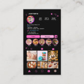 パン屋 インスタグラム シェフ ピンク パティスリー ケータリング QR 名刺 (正面)