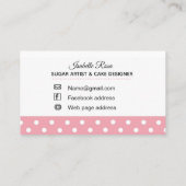 パン屋、ハンドメイドのケーキ、ハンドメイドペストリー 名刺 (裏面)