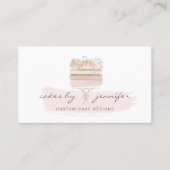 パン屋 パティスリー グリッター ピンク 誕生日 ケーキ 名刺 (正面)
