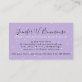 パン屋 パティスリー 可愛い 紫 名刺 (裏面)