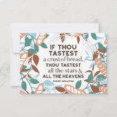 パン引用文by Robert Browning 招待状 (正面)