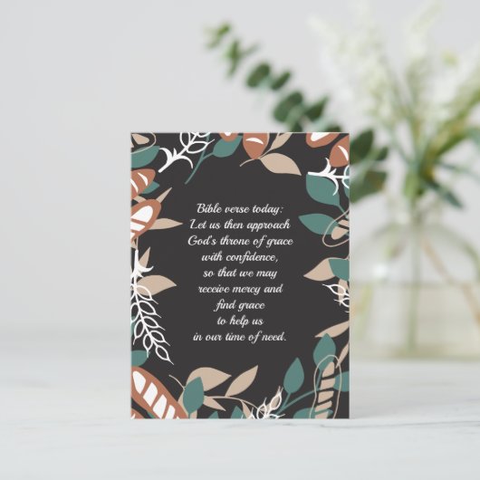 パン模様の編集可能引用文 ポストカード (スタンド正面)