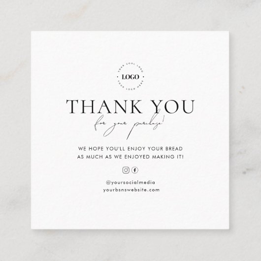 パン気にの指示カスタムロゴ スクエア名刺 (裏面)