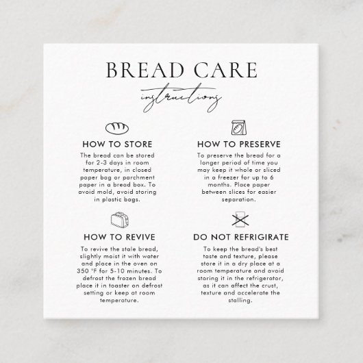 パン気にの指示カスタムロゴ スクエア名刺 (正面)