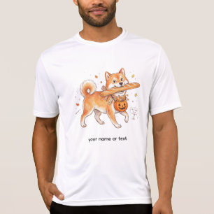 パン泥棒の柴犬 - フランスパンを運ぶかわいい犬 Tシャツ