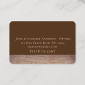 パン焼いたオンウッドデザインシェフベーカリー 名刺 (裏面)