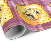 パン猫では、紫色の格子縞 ラッピングペーパー (ロールコーナー)