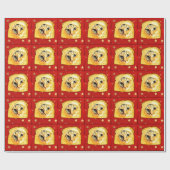 パン猫では、赤い星 ラッピングペーパー (フラット)