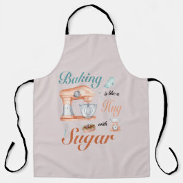 パン職人とパティシエのための「Baking Hugs Sugar」デザイン エプロン