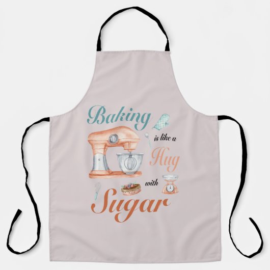 パン職人とパティシエのための「Baking Hugs Sugar」デザイン エプロン (正面)