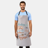 パン職人とパティシエのための「Baking Hugs Sugar」デザイン エプロン (着用した状態)