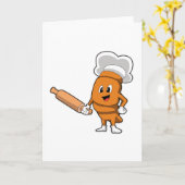 パン職人 ローリングピン付き カード (黄色い花)