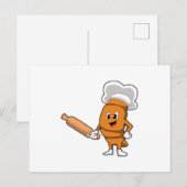 パン職人 ローリングピン付き ポストカード (正面/裏面)