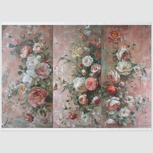 パン花模様用ほこりっぽいピンクデザイン 薄葉紙 (正面)