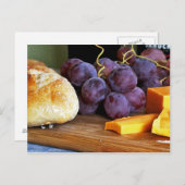 パン葡萄チェダーチーズスチルライフ ポストカード (正面/裏面)