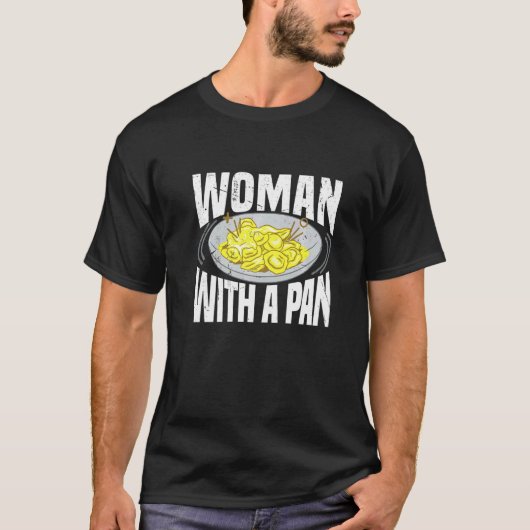 パン試掘探査機Golを持つ女性 Tシャツ (正面)