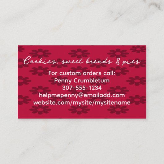 パン転がケーキベーキングチーフ 名刺 (裏面)