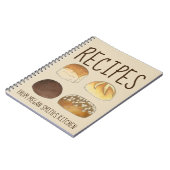 パン転がレシピパーソナライズされた料理キッチン ノートブック (左側)