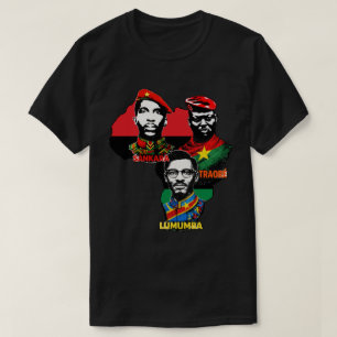 パン・アフリカニズムの地図 – サンカラ、トラオレとルムンバ Tシャツ