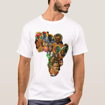 パン・アフリカニズムの地図Tシャツ - ブラック・ヒストリー・月間記念Tシャツ