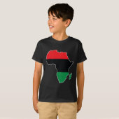 パン・アフリカン・ユニアの旗 地図 大陸 黒人の歴史 Tシャツ (正面フル)