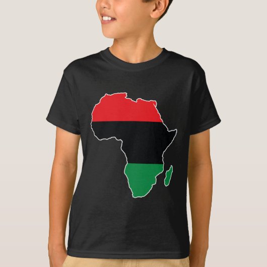 パン・アフリカン・ユニアの旗 地図 大陸 黒人の歴史 Tシャツ (正面)