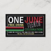 パン・アフリカ国旗のデザインジュネク・ドリンクチケット 名刺 (正面)