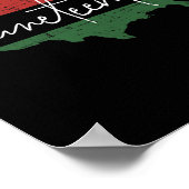 パン・アフリカ国旗を持つアメリカの地図12月 ポスター (角)