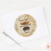 パン・オブ・ライフ/ヨハネ6:35 ラウンドシール (封筒)