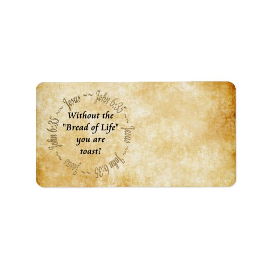 パン・オブ・ライフ/ヨハネ6:35 ラベル (正面)