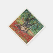 パン、オリーブの木とポピーの畑 スタンダードカクテルナプキン (角)