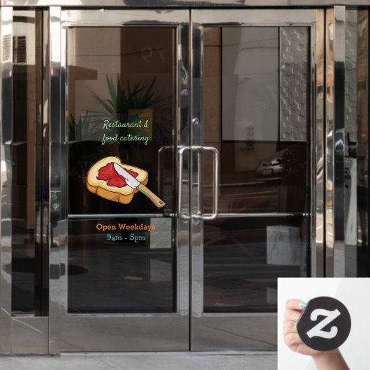 パン&ジャム漫画イラストレーション ウィンドウサイン (オフィスドア)