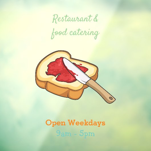 パン&ジャム漫画イラストレーション ウィンドウサイン (シート3)