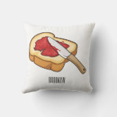 パン&ジャム漫画イラストレーション クッション (裏面)