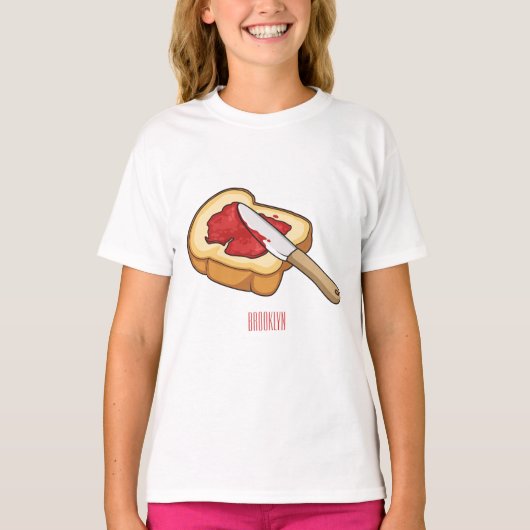 パン&ジャム漫画イラストレーション Tシャツ (正面)