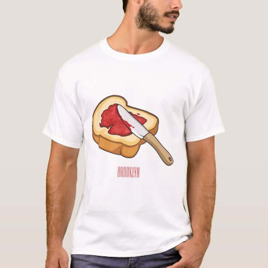 パン&ジャム漫画イラストレーション Tシャツ (正面)