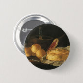 『パン、タルト、ハムのあるバロック時代の静物画』 缶バッジ (正面&裏面)
