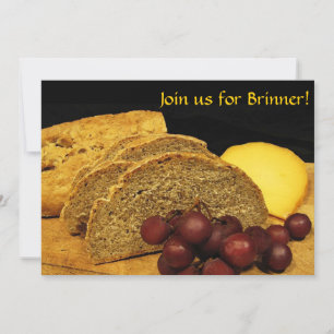 パン、チーズとブドウのブリンナー招待状 招待状