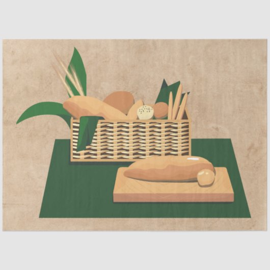 パン・バスケットの切り離し20"x30" 薄葉紙 (正面)