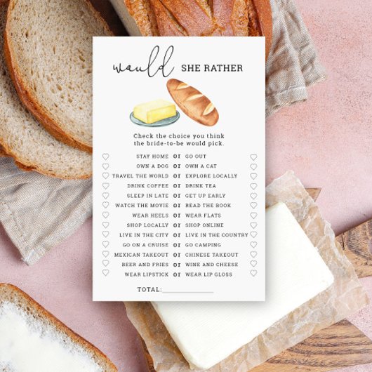 パン&バター彼女はむしろブライダルシャワーゲーム