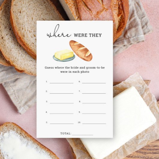 パン&バター，彼らはブライダルシャワーゲームはどこだった