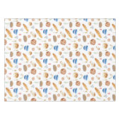 パン |パイ |ベーカリーの水彩パターン テーブルクロス (正面(横))