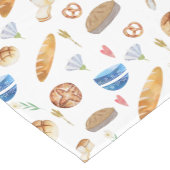 パン |パイ |ベーカリーの水彩模様 ショートテーブルランナー (コーナー)