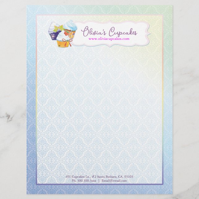 パン&パティシシェフカップケーキビジネス レターヘッド (正面)