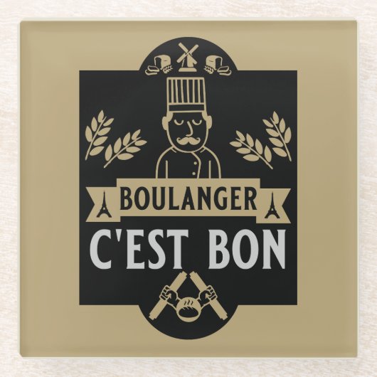 パン・ベイカー ガラスコースター (正面)